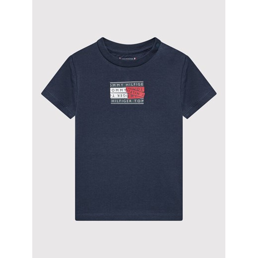 Tommy Hilfiger T-Shirt KN0KN01430 Granatowy Regular Fit Tommy Hilfiger 86 promocyjna cena MODIVO