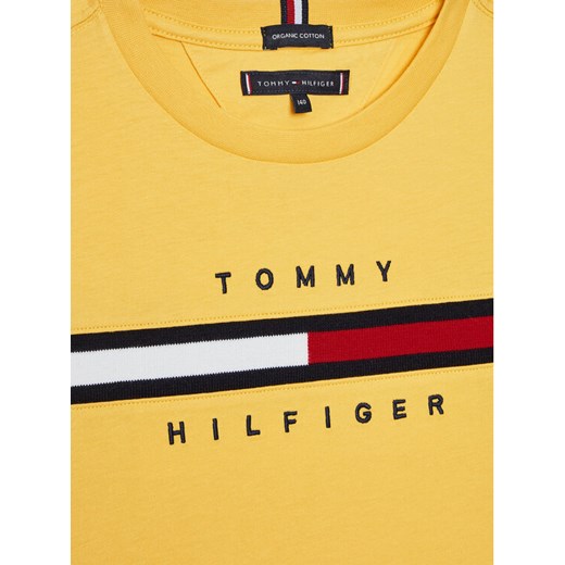 Tommy Hilfiger T-Shirt Flag Rib Insert Tee KB0KB06532 M Żółty Regular Fit Tommy Hilfiger 4Y promocja MODIVO