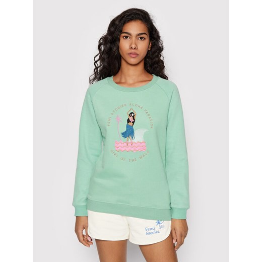 Femi Stories Bluza Baret Zielony Regular Fit Femi Stories L MODIVO promocja