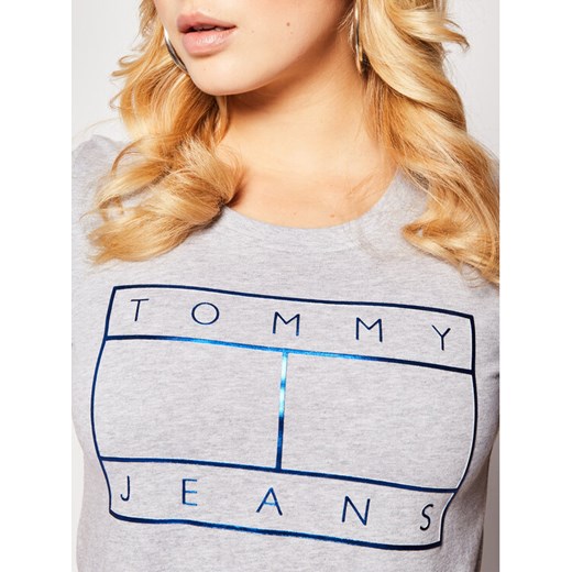 Tommy Jeans T-Shirt Metallic Flag DW0DW08063 Szary Regular Fit Tommy Jeans XS wyprzedaż MODIVO