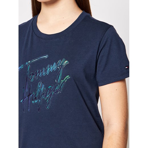 Tommy Hilfiger T-Shirt Script Print KG0KG05870 D Granatowy Regular Fit Tommy Hilfiger 8Y okazyjna cena MODIVO