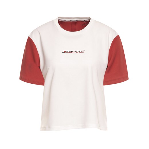 Tommy Sport T-Shirt Boxy S10S100381 Biały Regular Fit Tommy Sport L okazja MODIVO