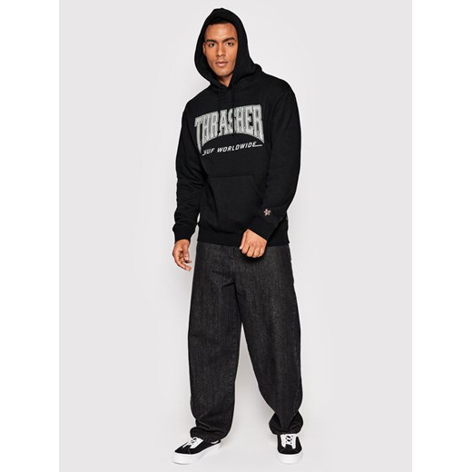HUF Bluza Bayview PF00563 Czarny Regular Fit Huf S okazja MODIVO