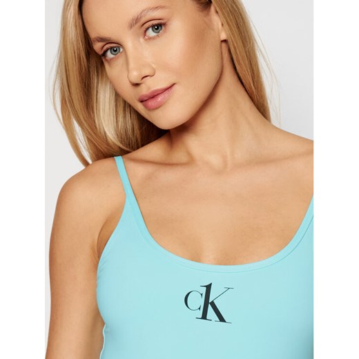 Calvin Klein Swimwear Strój kąpielowy Scoop Back KW0KW01341 Niebieski XS promocja MODIVO