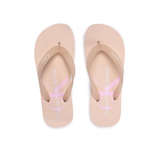 Calvin Klein Jeans Japonki Beach Sandal Monogram Tpu YW0YW00098 Beżowy 37 MODIVO