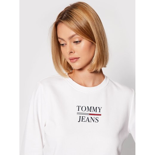 Tommy Jeans Bluza Terry Logo DW0DW09663 Biały Regular Fit Tommy Jeans L MODIVO wyprzedaż