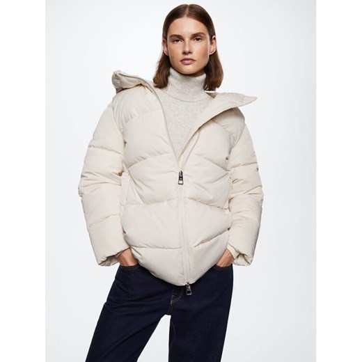 Mango Kurtka puchowa Tokyo 37077623 Biały Regular Fit Mango XXL promocja MODIVO