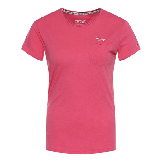 Tommy Jeans T-Shirt Pocket Detail Tee DW0DW08006 Różowy Regular Fit Tommy Jeans XS wyprzedaż MODIVO