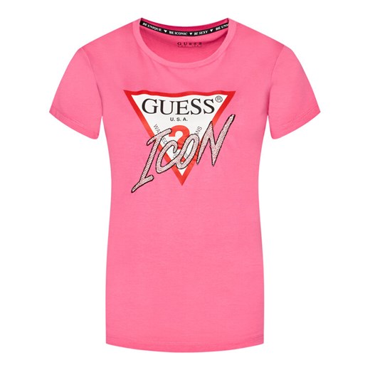 Guess T-Shirt Icon W1YI0Y I3Z00 Różowy Regular Fit Guess S MODIVO promocja