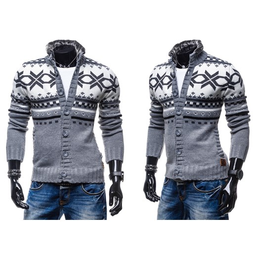 Sweter męski COMEOR 585 antracytowy - ANTRACYTOWY denley-pl niebieski jesień