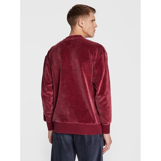 Tommy Jeans Bluza Collegiate Velour DM0DM15014 Bordowy Relaxed Fit Tommy Jeans XL okazyjna cena MODIVO