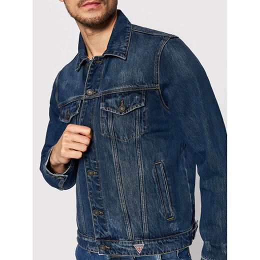 Guess Kurtka jeansowa M2GXN1 D2IU0 Granatowy Regular Fit Guess S wyprzedaż MODIVO