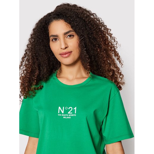 N°21 T-Shirt 22E N2M0 F051 6322 Zielony Relaxed Fit N°21 46 promocja MODIVO