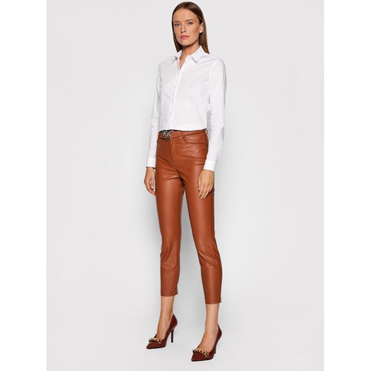 Pinko Spodnie z imitacji skóry Susan AI 21-22 BLK01 1G16WU 7105 Brązowy Skinny Pinko 38 okazja MODIVO