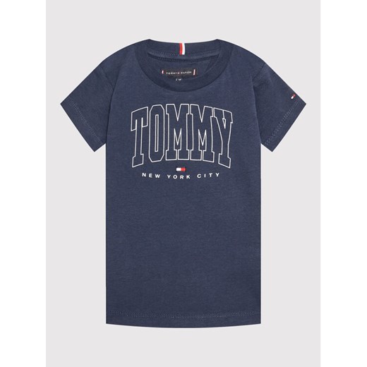 Tommy Hilfiger T-Shirt Bold Varsity Logo KB0KB07287 D Granatowy Regular Fit Tommy Hilfiger 16Y wyprzedaż MODIVO