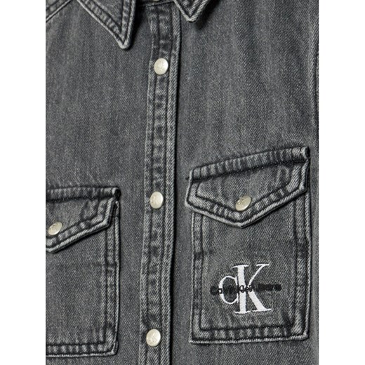 Calvin Klein Jeans Sukienka jeansowa IG0IG01679 Szary Regular Fit 8Y promocja MODIVO