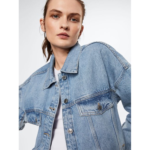 Mango Kurtka jeansowa Dafne 37010093 Niebieski Oversize Mango XL wyprzedaż MODIVO