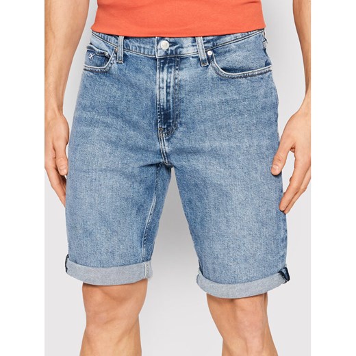 Calvin Klein Szorty jeansowe K10K108675 Niebieski Slim Fit Calvin Klein 30 wyprzedaż MODIVO