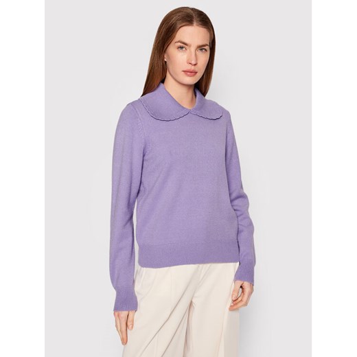 Selected Femme Sweter Aeya 16083797 Fioletowy Relaxed Fit Selected Femme L okazyjna cena MODIVO