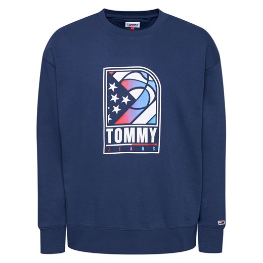 Tommy Jeans Bluza Basketball Crew DM0DM10661 Granatowy Regular Fit Tommy Jeans S okazyjna cena MODIVO