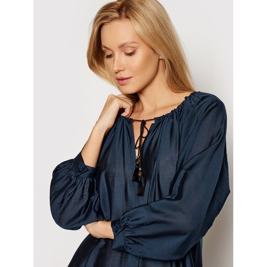 Max Mara Beachwear Sukienka plażowa Armenia 32210118 Granatowy Relaxed Fit 40 okazyjna cena MODIVO
