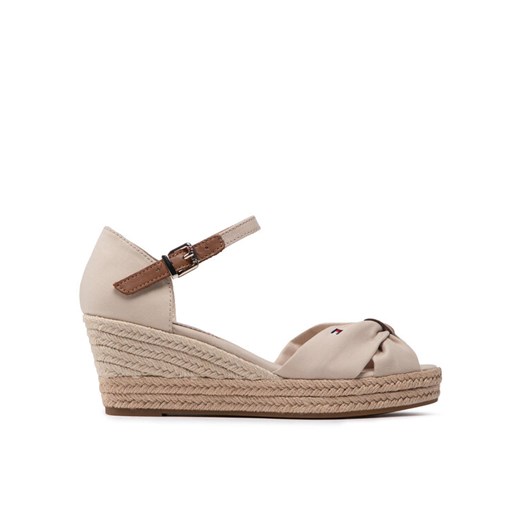 Tommy Hilfiger Espadryle Basic Open Toe Mid Wedge FW0FW04785 Beżowy Tommy Hilfiger 38 wyprzedaż MODIVO