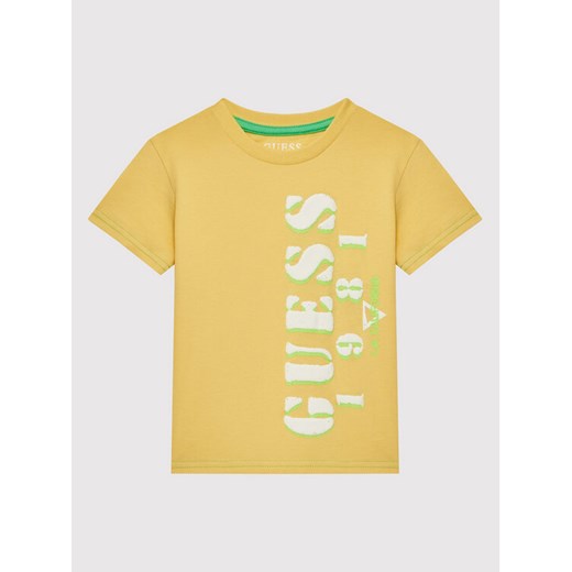 Guess T-Shirt N2GI15 K8HM0 Żółty Regular Fit Guess 6X_7Y promocyjna cena MODIVO