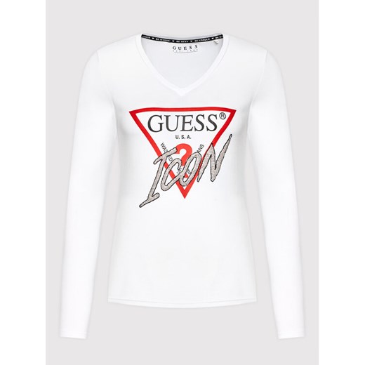 Guess Bluzka Icon W1BI21 J1311 Biały Regular Fit Guess M okazja MODIVO