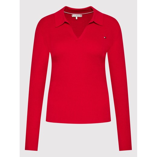 Tommy Hilfiger Sweter Open WW0WW32488 Czerwony Slim Fit Tommy Hilfiger S okazja MODIVO