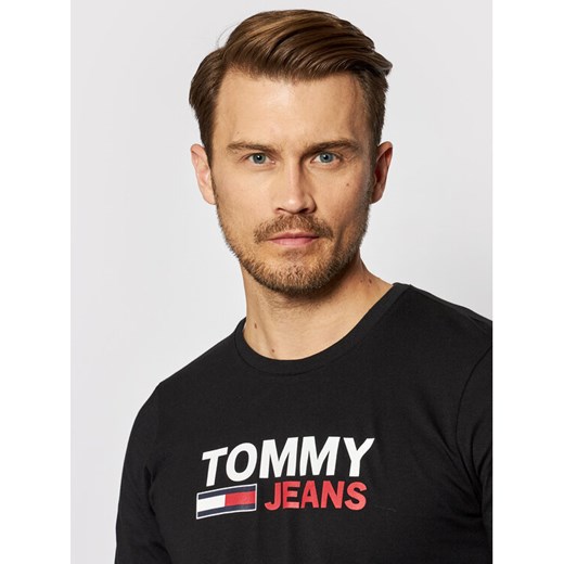 Tommy Jeans Longsleeve Corp Logo Tee DM0DM09487 Czarny Regular Fit Tommy Jeans L MODIVO wyprzedaż