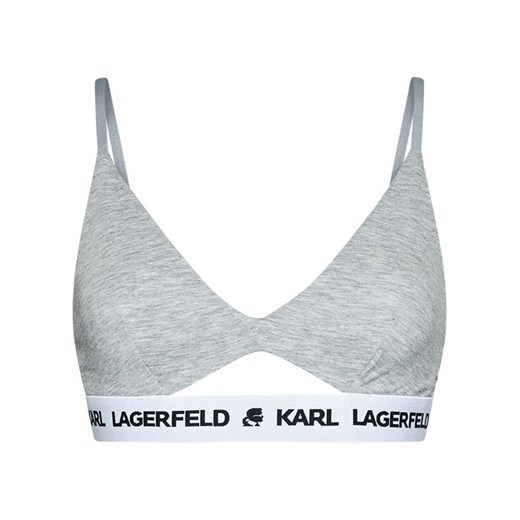 KARL LAGERFELD Biustonosz braletka Peephole Logo 211W2101 Szary Karl Lagerfeld XL wyprzedaż MODIVO