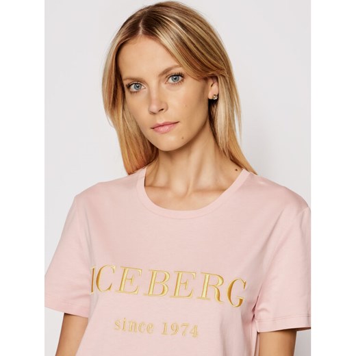 Iceberg T-Shirt 21EI2P0F09A6301 Różowy Regular Fit Iceberg 44 promocyjna cena MODIVO