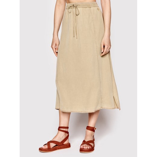 Tommy Hilfiger Spódnica midi WW0WW34103 Beżowy Relaxed Fit Tommy Hilfiger 46 okazja MODIVO