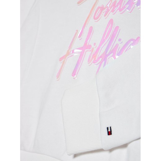 Tommy Hilfiger Bluza Script Print KG0KG05891 M Biały Regular Fit Tommy Hilfiger 7Y wyprzedaż MODIVO