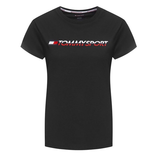 Tommy Sport T-Shirt Logo S10S100061 Czarny Regular Fit Tommy Sport XS okazja MODIVO
