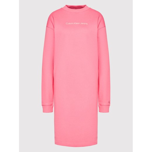 Calvin Klein Jeans Sukienka dzianinowa J20J217696 Różowy Relaxed Fit XS okazja MODIVO