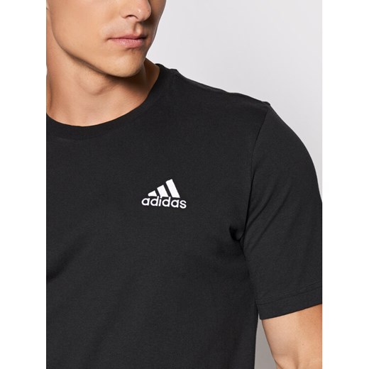 adidas T-Shirt Essentials Embroidered Small Logo GK9639 Czarny Regular Fit S wyprzedaż MODIVO