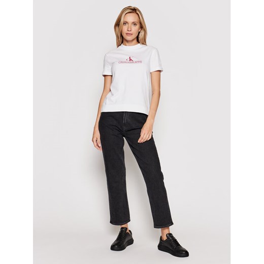 Calvin Klein Jeans T-Shirt J20J215614 Biały Regular Fit XS promocja MODIVO