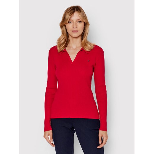 Tommy Hilfiger Sweter Open WW0WW32488 Czerwony Slim Fit Tommy Hilfiger M okazyjna cena MODIVO