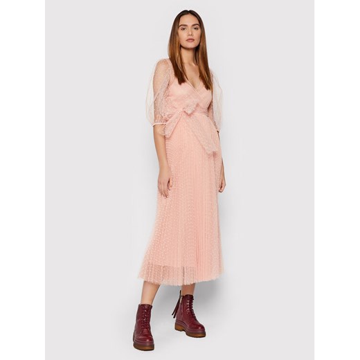 Red Valentino Sukienka koktajlowa XR3VADU0 Różowy Slim Fit Red Valentino 46 promocja MODIVO