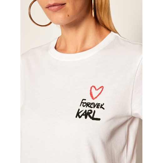 KARL LAGERFELD T-Shirt Forever 205W1702 Biały Long Fit Karl Lagerfeld XL promocja MODIVO
