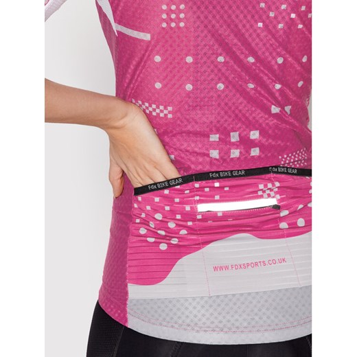 FDX Koszulka rowerowa Ad 1860 Różowy Slim Fit Fdx S okazyjna cena MODIVO