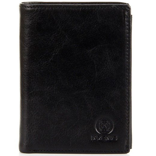 KRENIG Classic 12088 ekskluzywny skórzany portfel męski czarny w pudełku skorzana-com czarny kieszeń na bilon