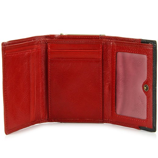 KRENIG Scarlet 13011 czerwona portmonetka skórzana damska w pudełku skorzana-com czerwony z kieszeniami