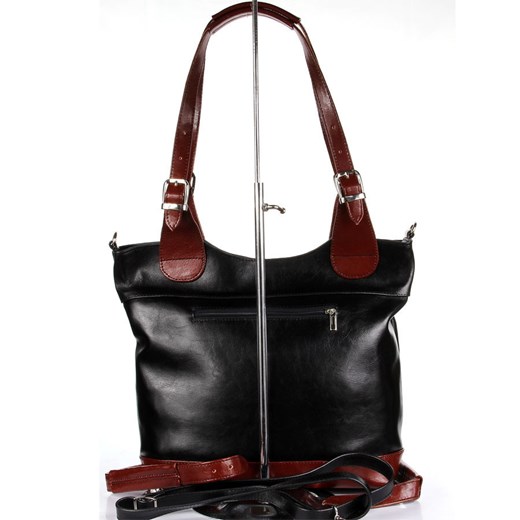 DAN-A T195A czarno-koniakowa torebka skórzana elegancka skorzana-com bialy elegancki