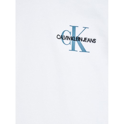 Calvin Klein Jeans Bluza Small Monogram IU0IU00164 Biały Regular Fit 4Y promocja MODIVO