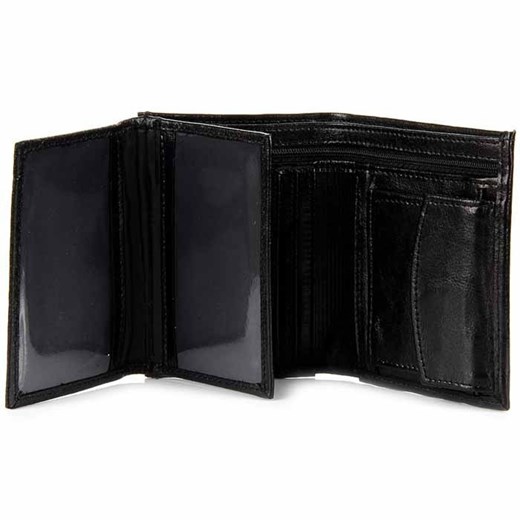 P154 skórzany portfel męski czarny skorzana-com czarny z kieszeniami