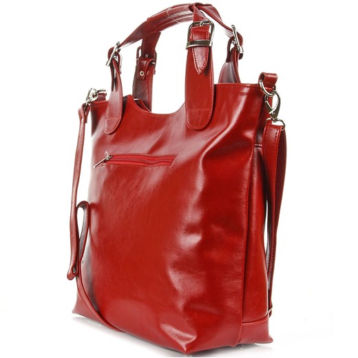 DAN-A T195 czerwona torebka skórzana elegancki kuferek skorzana-com czerwony biznesowy