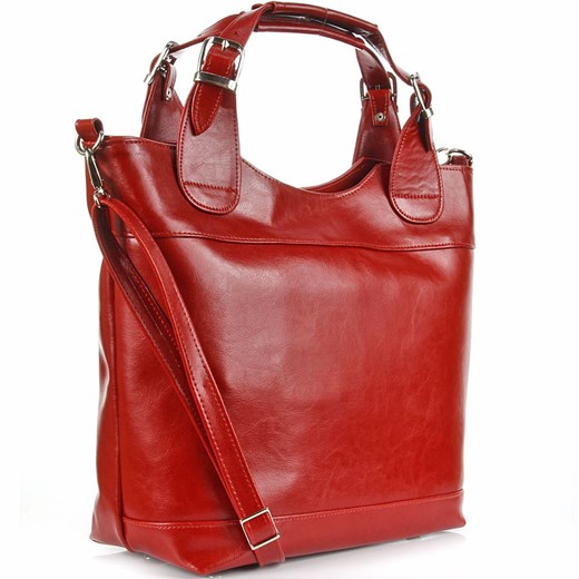 DAN-A T195 czerwona torebka skórzana elegancki kuferek skorzana-com czerwony elegancki