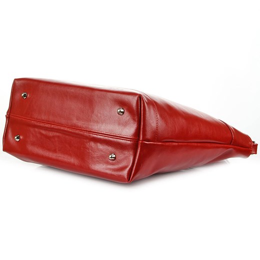 DAN-A T195 czerwona torebka skórzana elegancki kuferek skorzana-com czerwony skóra
